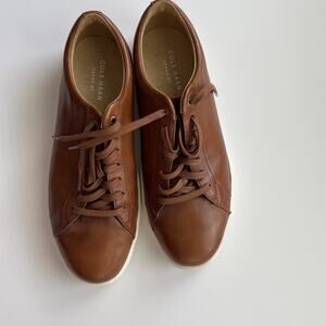 Cole Haan Grand OS Men's Sz 10 Brown Leather Lace Up Shoes Sneaker‎ Casual EUC